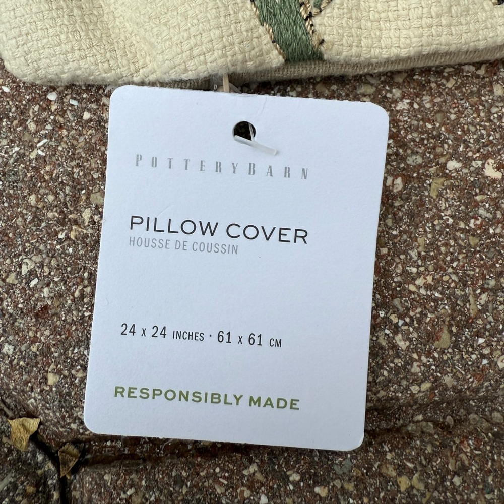 Pottery Barn Felicity Floral Embroidered Pillow Cover 24” x 24” - Picture 3 of 5